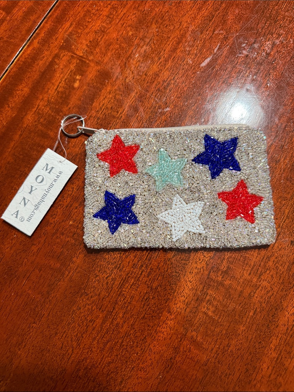 NWT Moyna Bags hand-beaded star coin purse